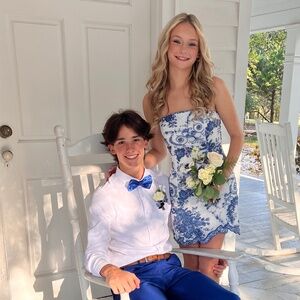 Sherri Hill Dress 56566 blue/ivory